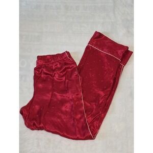 victoria's secret womens small red polka dot silky satin pajama sleep pants